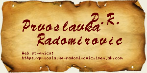 Prvoslavka Radomirović vizit kartica